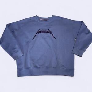 Women’s super soft Metallica embroidered crew neck sweatshirt, fits M/L